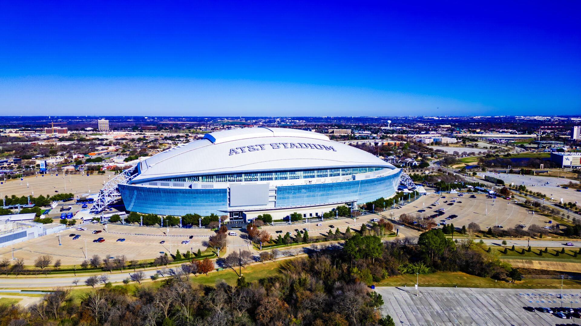 Arlington, TX - December 29, 2023: AT&amp;T Stadium, completed in 2009, is home to the NFL Dallas Cowboys Football Team.